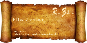 Riha Zsombor névjegykártya